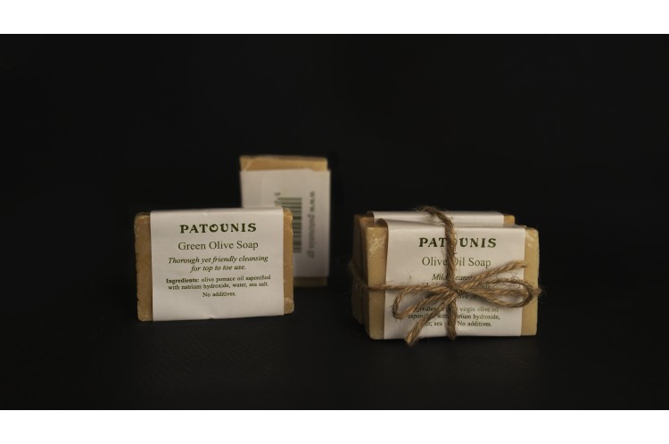 Green olive soap & olive oil soap slices
